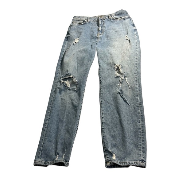 Current Elliott Distressed Straight Leg Jeans Sz 28 - Picture 4 of 15